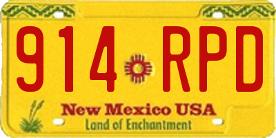 NM license plate 914RPD
