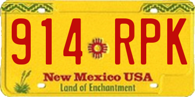 NM license plate 914RPK