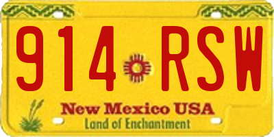 NM license plate 914RSW