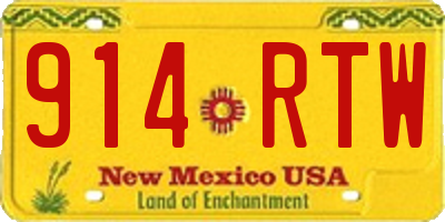 NM license plate 914RTW