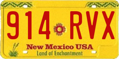 NM license plate 914RVX