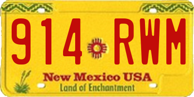 NM license plate 914RWM