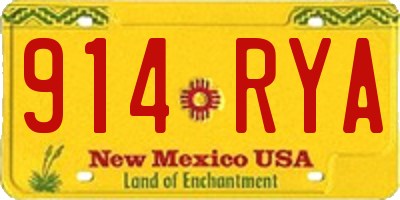 NM license plate 914RYA