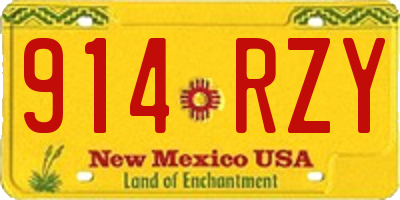 NM license plate 914RZY