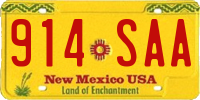 NM license plate 914SAA