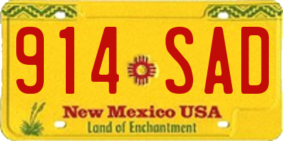 NM license plate 914SAD