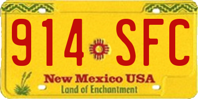NM license plate 914SFC