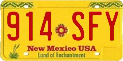 NM license plate 914SFY