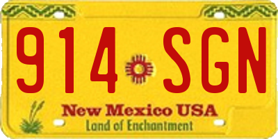 NM license plate 914SGN