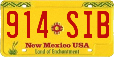 NM license plate 914SIB