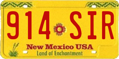 NM license plate 914SIR