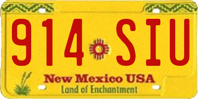 NM license plate 914SIU