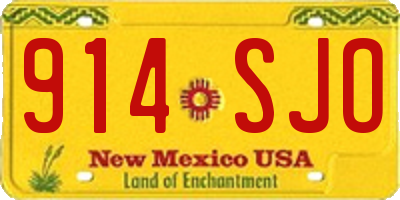 NM license plate 914SJO