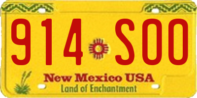 NM license plate 914SOO
