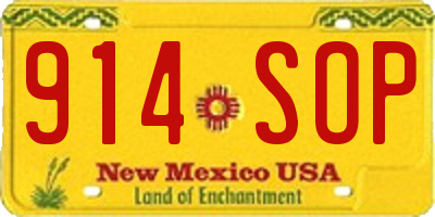 NM license plate 914SOP