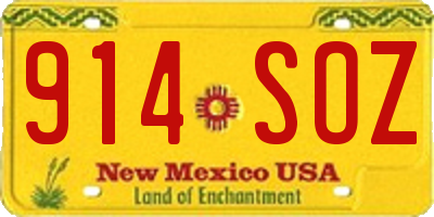 NM license plate 914SOZ