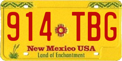 NM license plate 914TBG