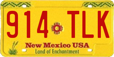NM license plate 914TLK
