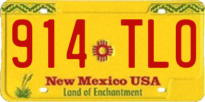 NM license plate 914TLO