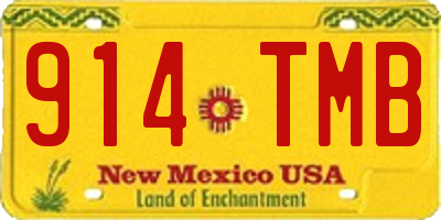 NM license plate 914TMB