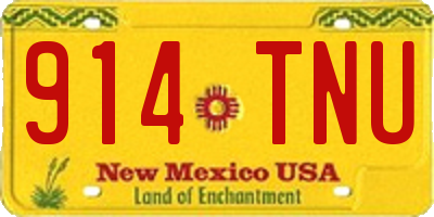 NM license plate 914TNU