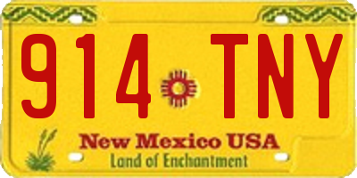 NM license plate 914TNY