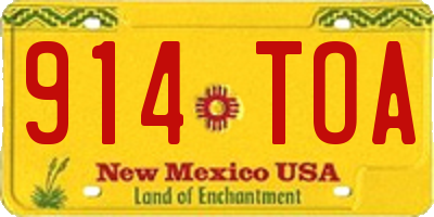 NM license plate 914TOA