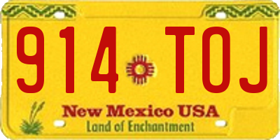 NM license plate 914TOJ