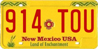 NM license plate 914TOU