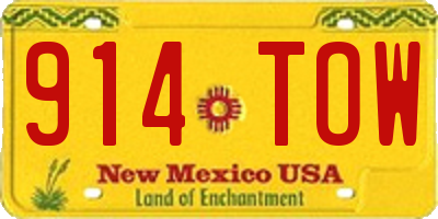 NM license plate 914TOW