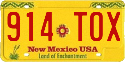 NM license plate 914TOX