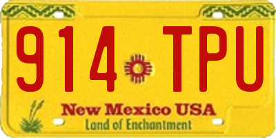 NM license plate 914TPU