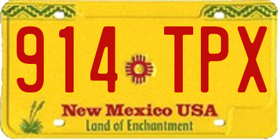 NM license plate 914TPX