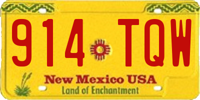 NM license plate 914TQW