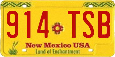 NM license plate 914TSB