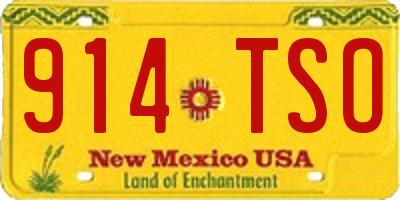 NM license plate 914TSO