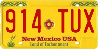 NM license plate 914TUX