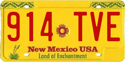 NM license plate 914TVE