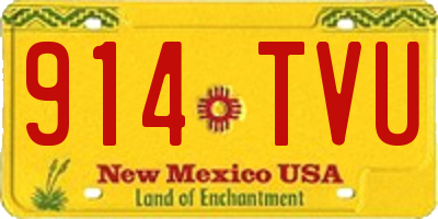 NM license plate 914TVU