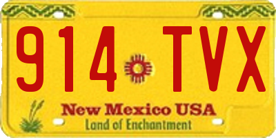 NM license plate 914TVX