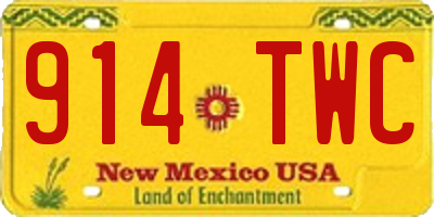 NM license plate 914TWC