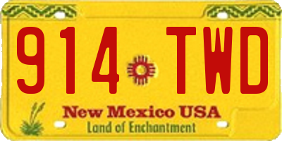NM license plate 914TWD