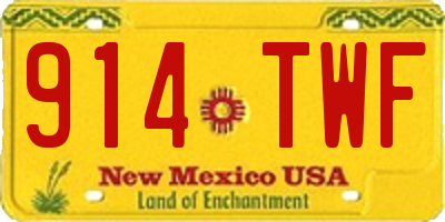NM license plate 914TWF