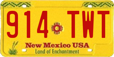 NM license plate 914TWT