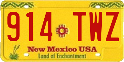 NM license plate 914TWZ