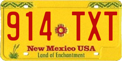 NM license plate 914TXT