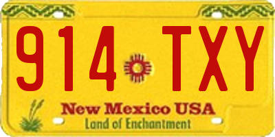 NM license plate 914TXY