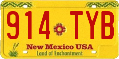 NM license plate 914TYB