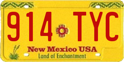 NM license plate 914TYC