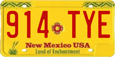 NM license plate 914TYE